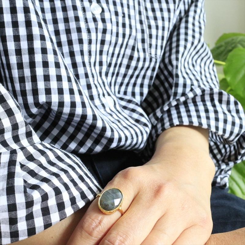 アルサメイア ラブラドライトビッグストーンリング オーバル 天然石22KGP トルコジュエリー | ブランド登録なし | 06