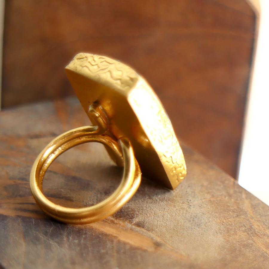 アルサメイア リング BIG STONE ラブラドライトレクタングル 22Kゴールドプレーテッド トルコジュエリー |  | 03