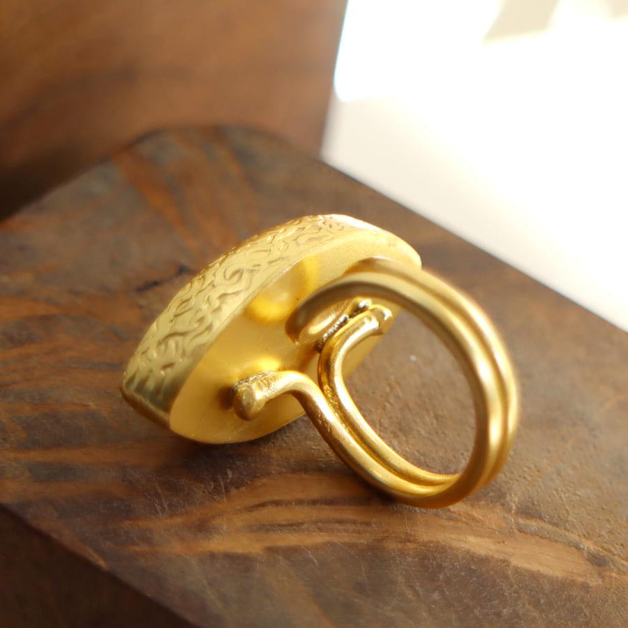 アルサメイア・アーモンド形ラブラドライトリング 22Kゴールドプレーテッド トルコジュエリー | ブランド登録なし | 03