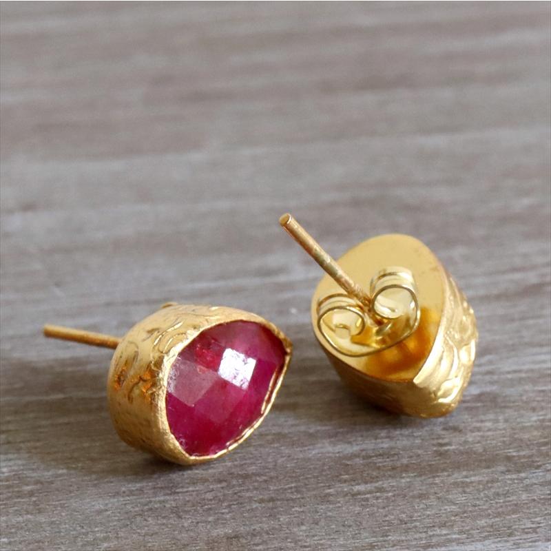 アルサメイア ひと粒DROPルビーピアス しずく 天然石22KGP トルコジュエリー |  | 04