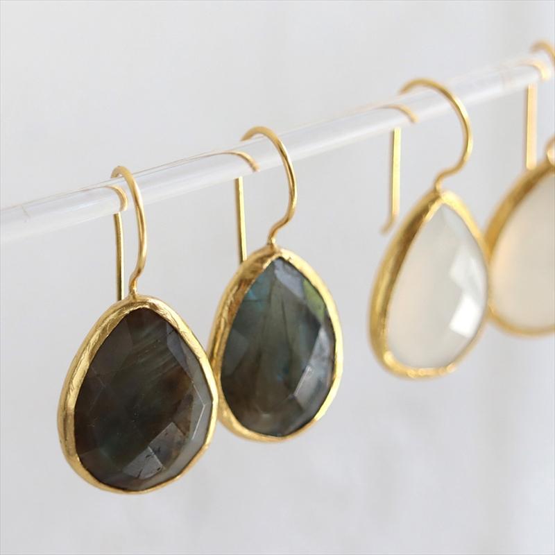 ラブラドライトピアス ドロップ/ペアシェイプ ひと粒 イスタンブール発トルコハンドメイドジュエリー　アルサメイア | ブランド登録なし | 03