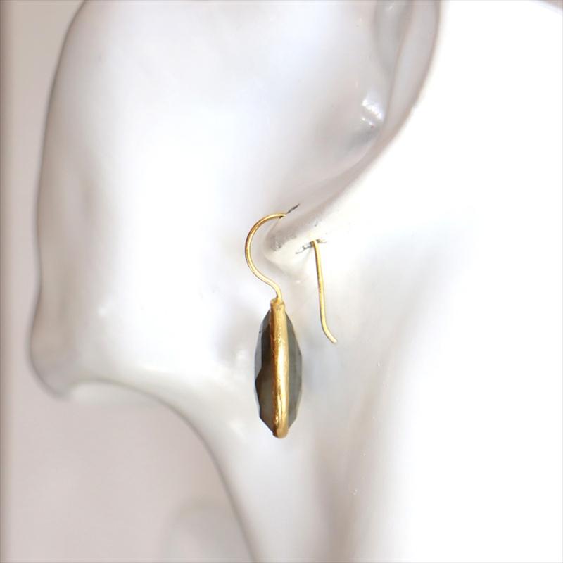 ラブラドライトピアス ドロップ/ペアシェイプ ひと粒 イスタンブール発トルコハンドメイドジュエリー　アルサメイア | ブランド登録なし | 05