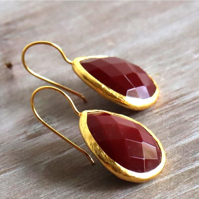 天然石ピアス ルビー ドロップ/ペアシェイプ しずく イスタンブール発トルコハンドメイドジュエリー　アルサメイア | ブランド登録なし | 03