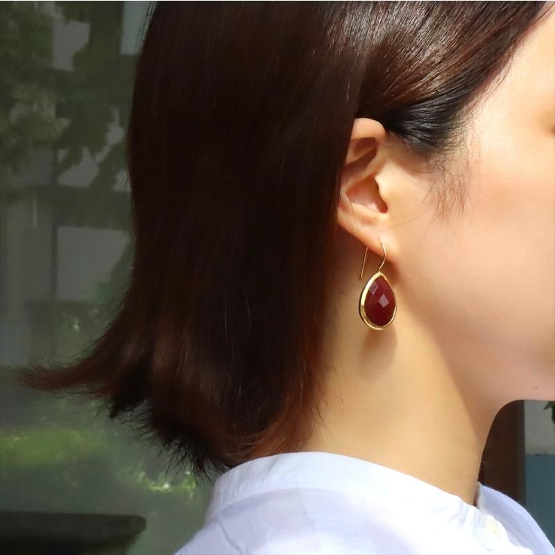 天然石ピアス ルビー ドロップ/ペアシェイプ しずく イスタンブール発トルコハンドメイドジュエリー　アルサメイア | ブランド登録なし | 07