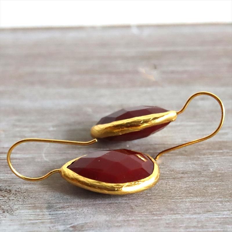 天然石ピアス ルビー ドロップ/ペアシェイプ しずく イスタンブール発トルコハンドメイドジュエリー　アルサメイア | ブランド登録なし | 01