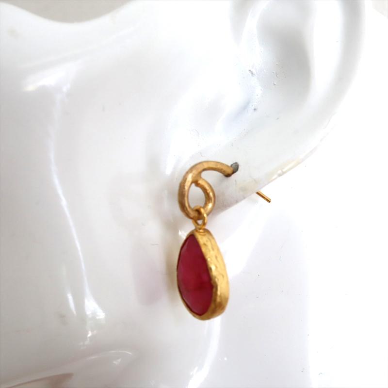 アルサメイア フープ ピアス 揺れるドロップ形 ルビー |  | 03