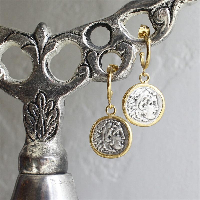 アンティークコイン ピアス ヘラクレス ゴールド&シルバー マケドニア帝国/テトラドラクマ |  | 03