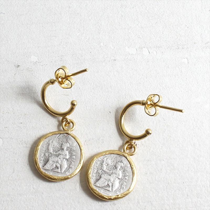 アンティークコイン ピアス ヘラクレス/ゼウス神 ゴールド&シルバー マケドニア帝国/テトラドラクマ |  | 02