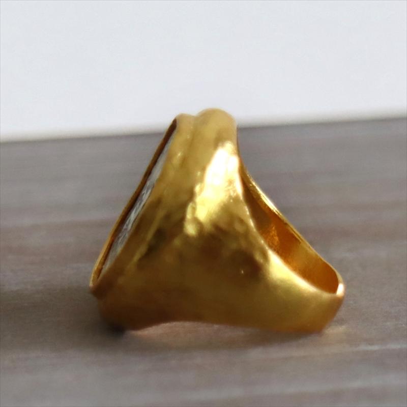 コインオーバルリング ゴールド&シルバー 古代ローマ帝国 オールハンドメイド K22GP 白金 | ブランド登録なし | 02