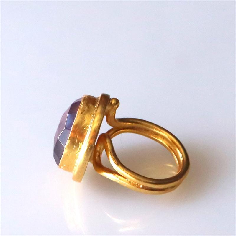 ハイドロアメシストとガラスのコインリング  馬車に乗る人 コイン22KGP 古代ローマ帝国　トルコジュエリー | ブランド登録なし | 05