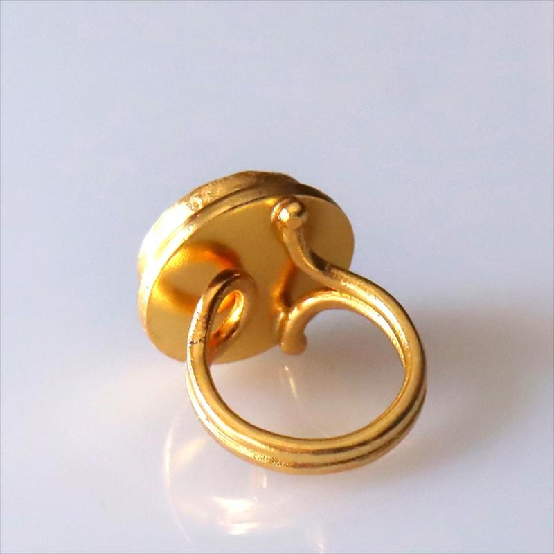 ハイドロアメシストとガラスのコインリング  馬車に乗る人 コイン22KGP 古代ローマ帝国　トルコジュエリー | ブランド登録なし | 06