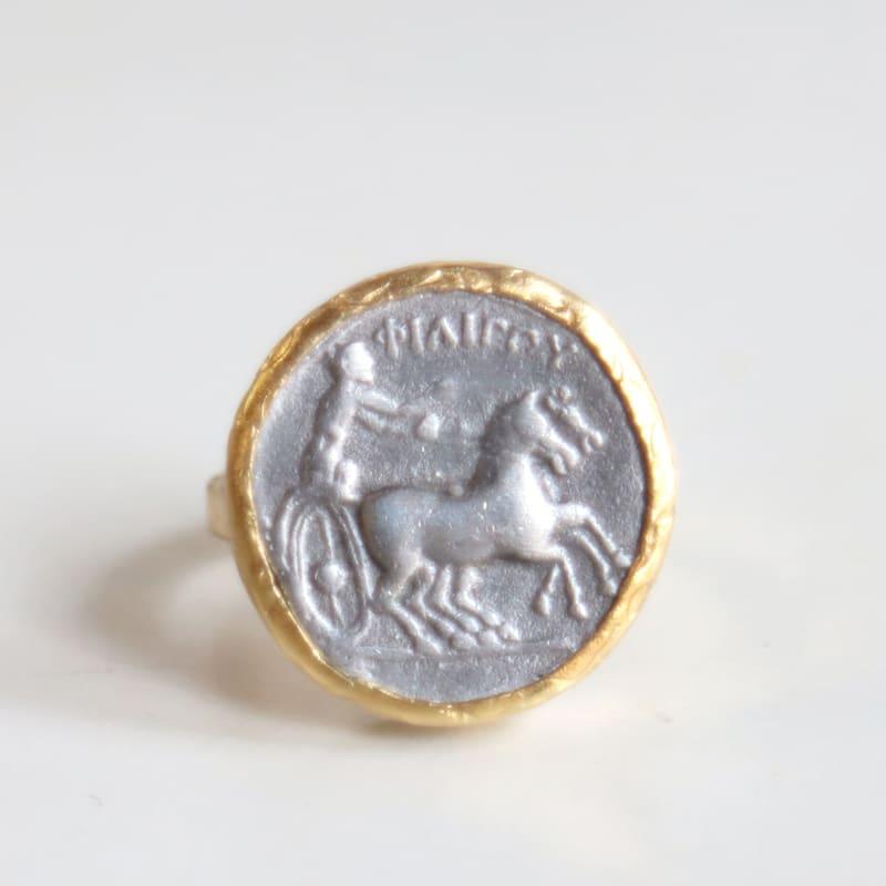 コイン リング ギリシャ神話  馬車に乗る皇帝  オールハンドメイド K22GP | ブランド登録なし | 01