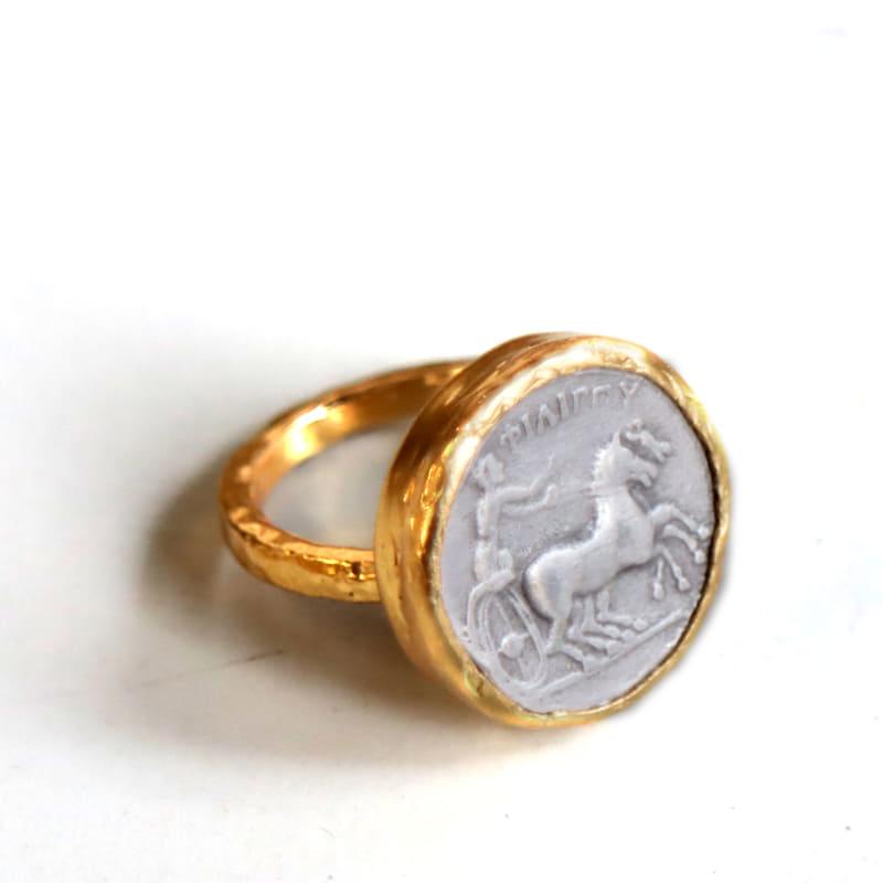 コイン リング ギリシャ神話  馬車に乗る皇帝  オールハンドメイド K22GP | ブランド登録なし | 02