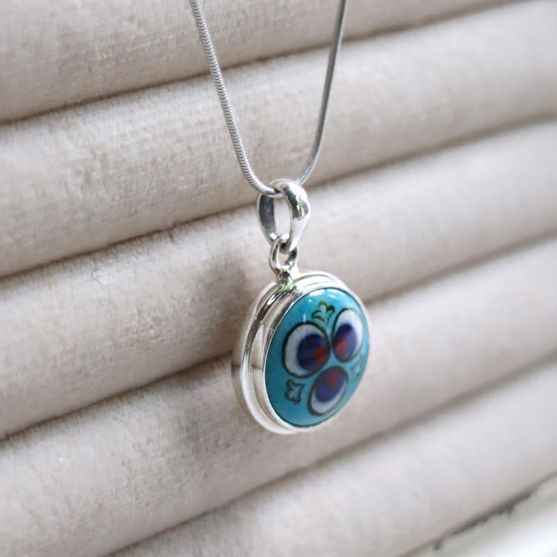 キュタフヤ陶器 シルバーペンダント チンターマニ |  | 03