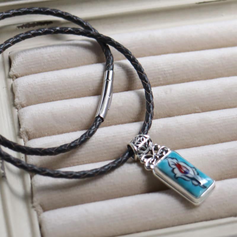 キュタフヤ陶器 シルバーペンダント チューリップ　レクタングル |  | 03