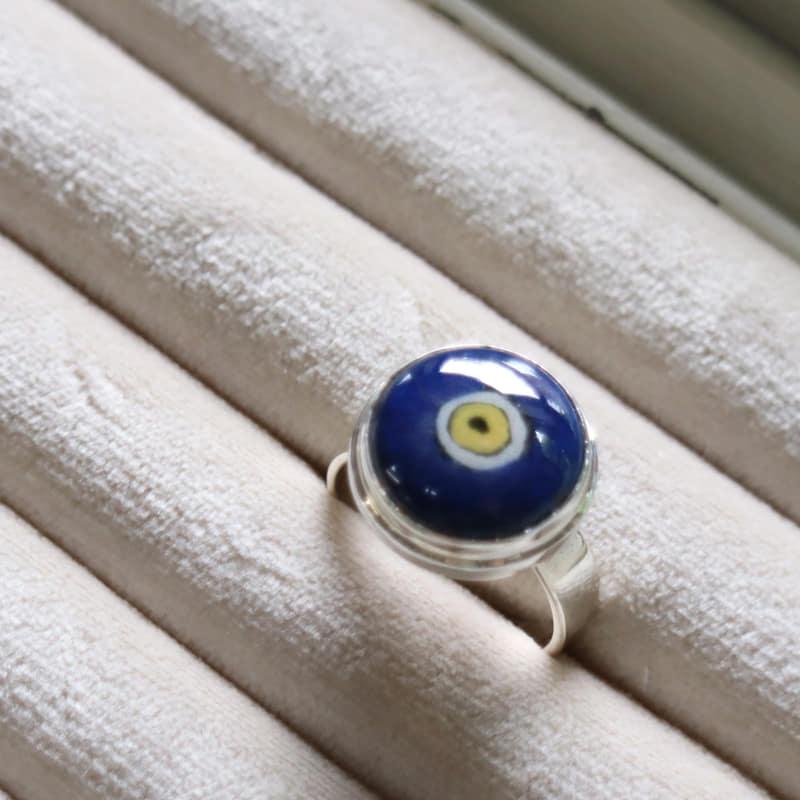 キュタフヤ陶器 シルバーリング　14号 ナザルボンジュウ イーブルアイ | 