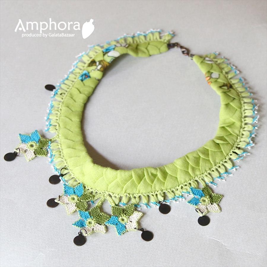 トルコの可憐な伝統レース　イーネオヤ 星のオヤとコットンコードのチョーカー |  | 01