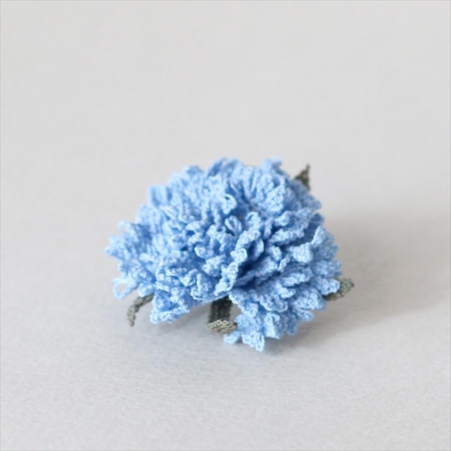 イーネ・オヤ　ブローチ/カーネーション　水色 フラワーコサージュ・トルコ伝統レース | 