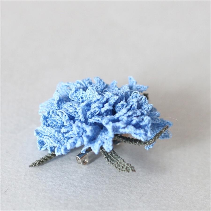 イーネ・オヤ　ブローチ/カーネーション　水色 フラワーコサージュ・トルコ伝統レース |  | 02
