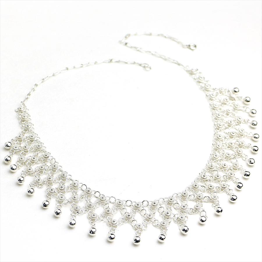 アラブの伝統工芸シルバー 925＜ベイパザル＞ハンドメイドネックレス３段チェーン　Beypazar |  | 03