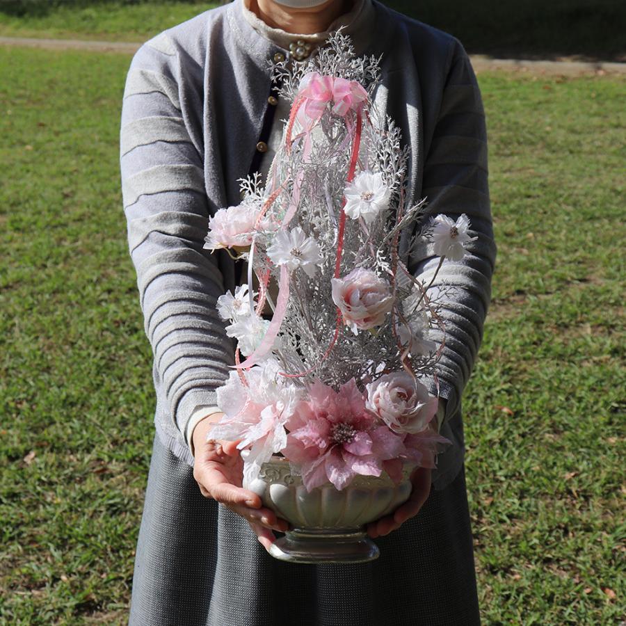 クリスマスツリー 造花 インテリア 高級 おしゃれ 造花 アーティフィシャルフラワー 開店祝い 開業祝い 開院祝い 花 ポインセチアのクリスマスツリー A 花ギフト 贈り物 アンプール 通販 Yahoo ショッピング