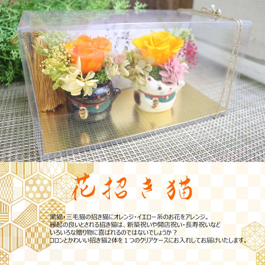 お正月 アレンジ 花 猫 まねき猫 招き猫 置物 おしゃれ 花 プレゼント 新築祝い 開店祝い 開業祝い プリザーブドフラワー 花招き猫 P 花ギフト 贈り物 アンプール 通販 Yahoo ショッピング