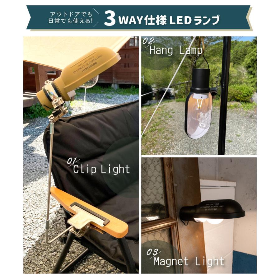 POST GENERAL クリップライト ランプ 防水 屋外 アウトドア キャンプ 