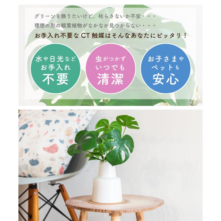 フェイクグリーン おしゃれ モンステラ 観葉植物 人工観葉 リアル 玄関 リビング 卓上 トイレ 花瓶 陶器 白 ナチュラル カフェ 消臭 抗菌 CT触媒 ECLIA Lサイズ｜ampoule｜10