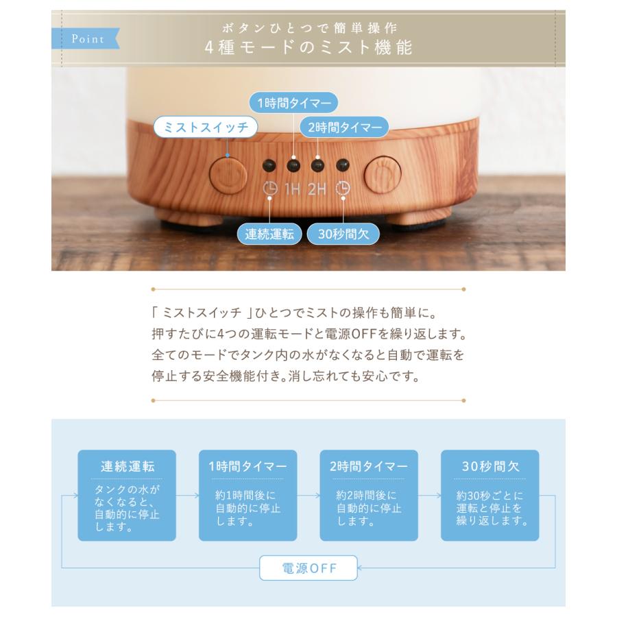 キシマ（KISHIMA） アロマディフューザー 超音波式 おしゃれ