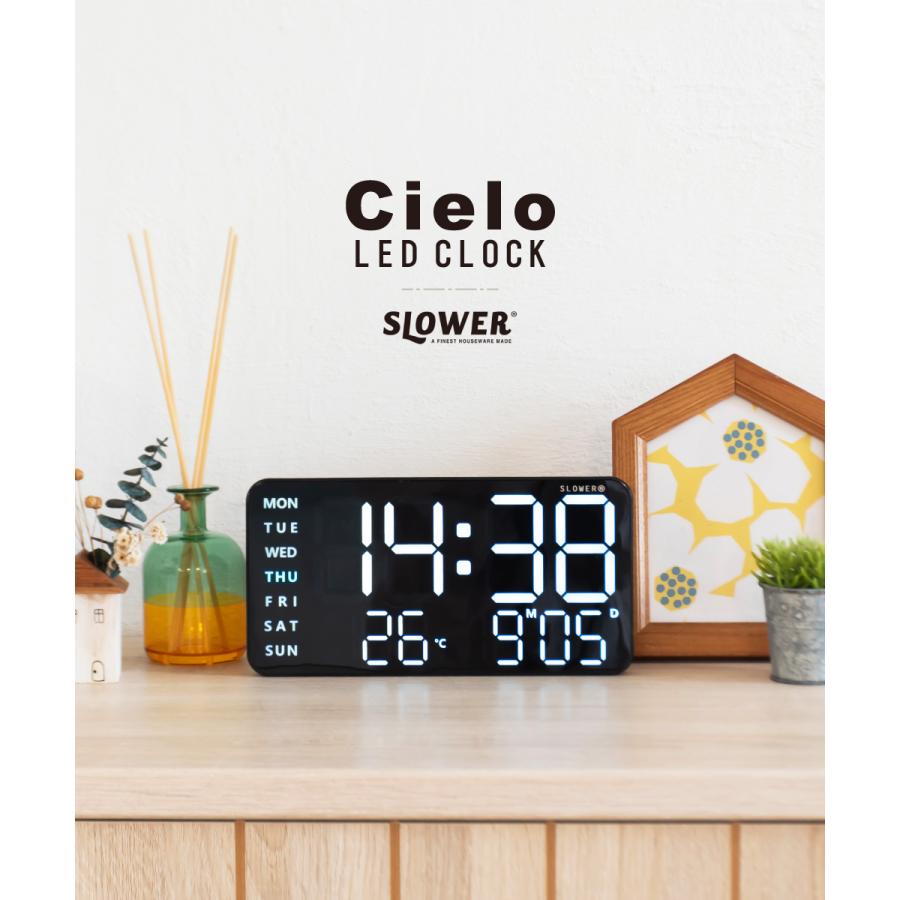 SLOWER（スロウワー） 置き時計 壁掛け 時計 デジタル時計 おしゃれ