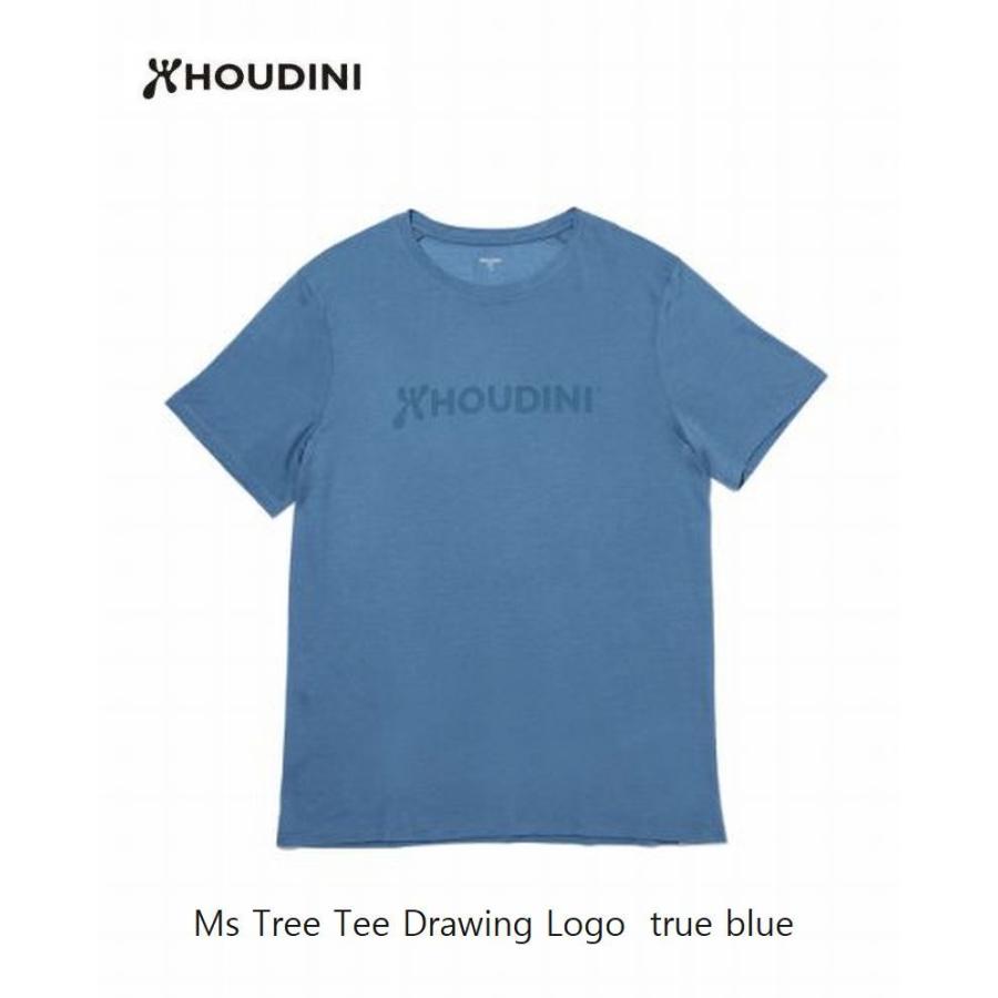 フーディニ HOUDINI Ms Tree Tee Drawing Logo 417 true blue メンズ Tシャツ｜ams-doing