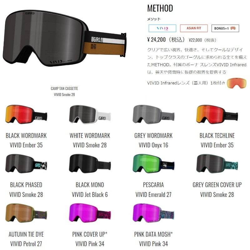 GIRO（ジロ） ゴーグル 2022 GIRO METHOD AF BLACK PHASED VIVID Smoke