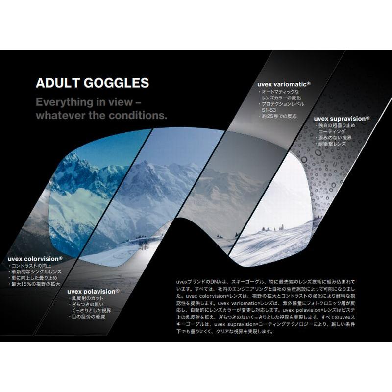 ウベックス ゴーグル UVEX downhill 2100 V NavyMatt ネイビーマット 球面ダブル 調光 眼鏡使用可 スキー スノーボード 5553914030 downhill 調光 uvex