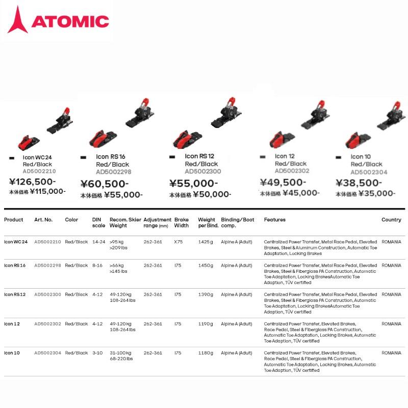 アトミック スキー板 2026 ATOMIC REDSTER S9i PRO IRI BLACK + ICON RS16 レッドスター アイコン デモ 技術選 ショート SL マスターズ ビンディングセットの画像