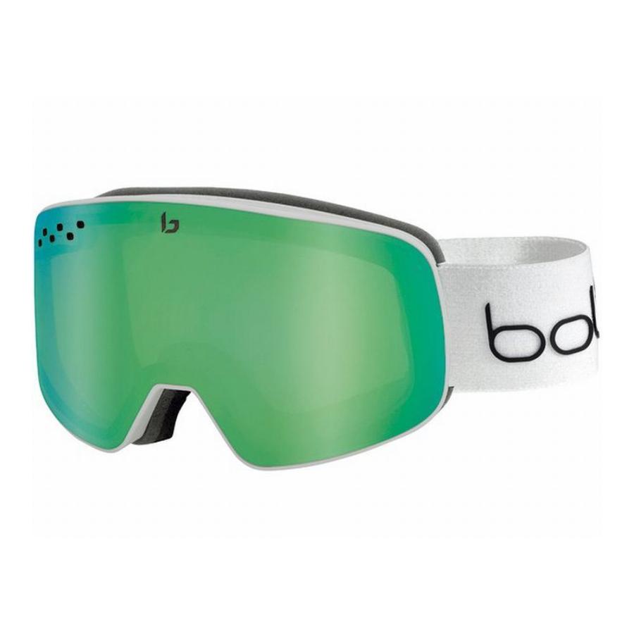 ボレー BOLLE NEVADA Matte White Corp Green Emeraid ゴーグル スキー スノボ 平面レンズ AA