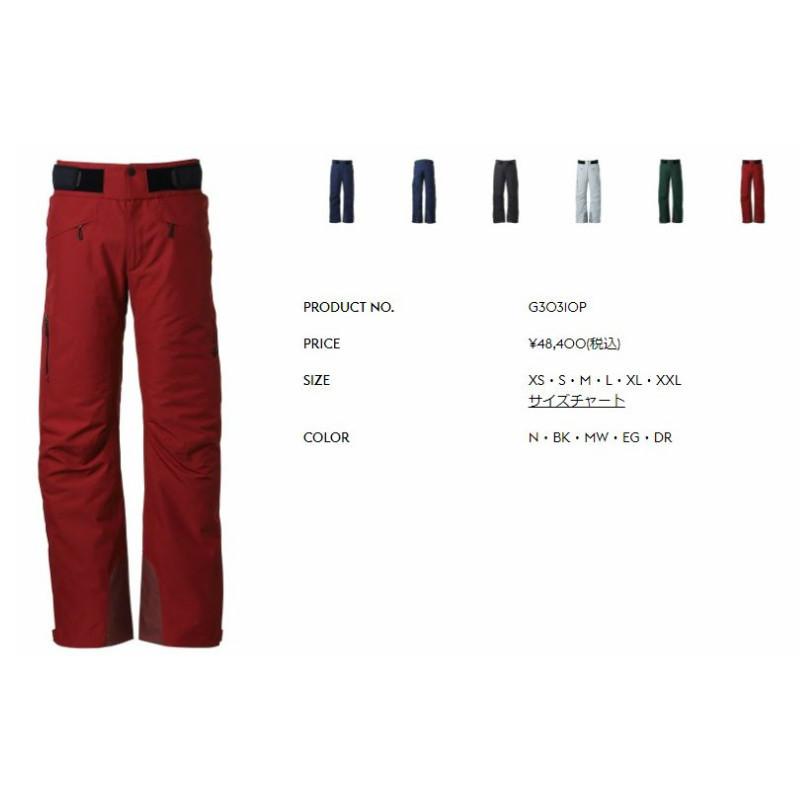 ゴールドウイン 2020 2021 GOLDWIN Thebe GTX PANTS G30310P DR カーディナルレッド スキーウエア メンズ パンツ ポリエステル100％ GOLDWIN GTX TEX BLACK INSULATION taffeta ナイロン100％