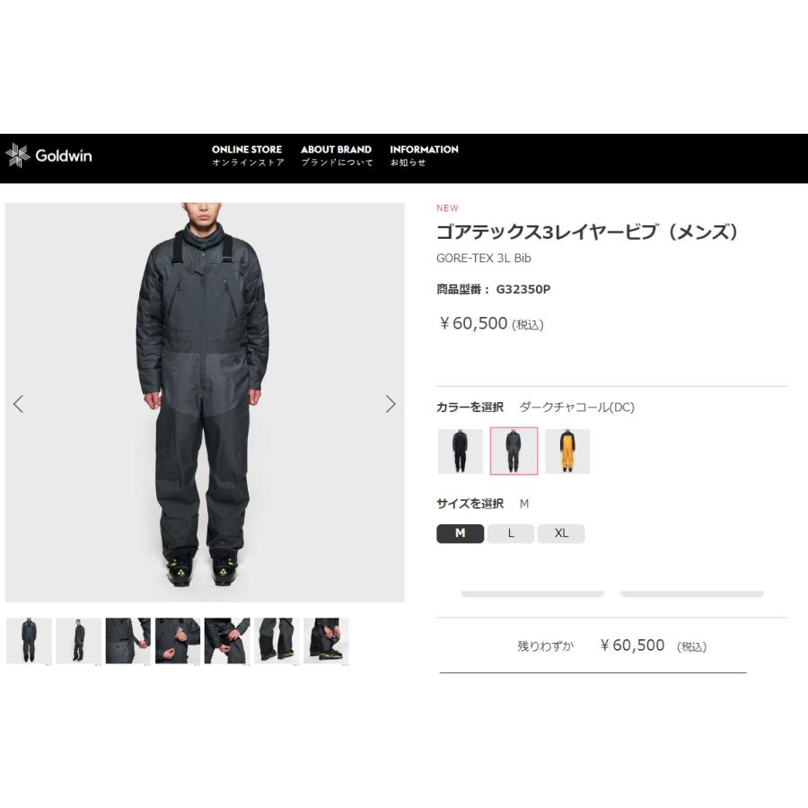 GOLDWIN ゴールドウィン スキーウェア 2023 GORE-TEX 3L BIB BK 