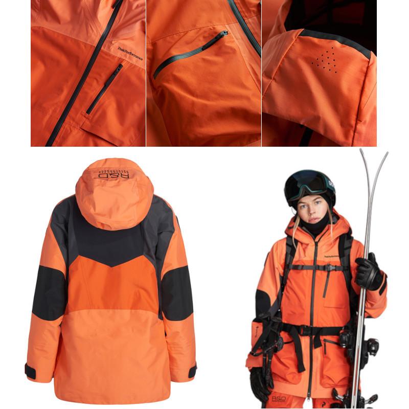 ピークパフォーマンス スキーウエア Peak Performance W Vertical Pro Jacket 2107G76680 R45 Light Orange バーティカル プロ ジャケット レディス Gore-Tex｜ams-doing｜02