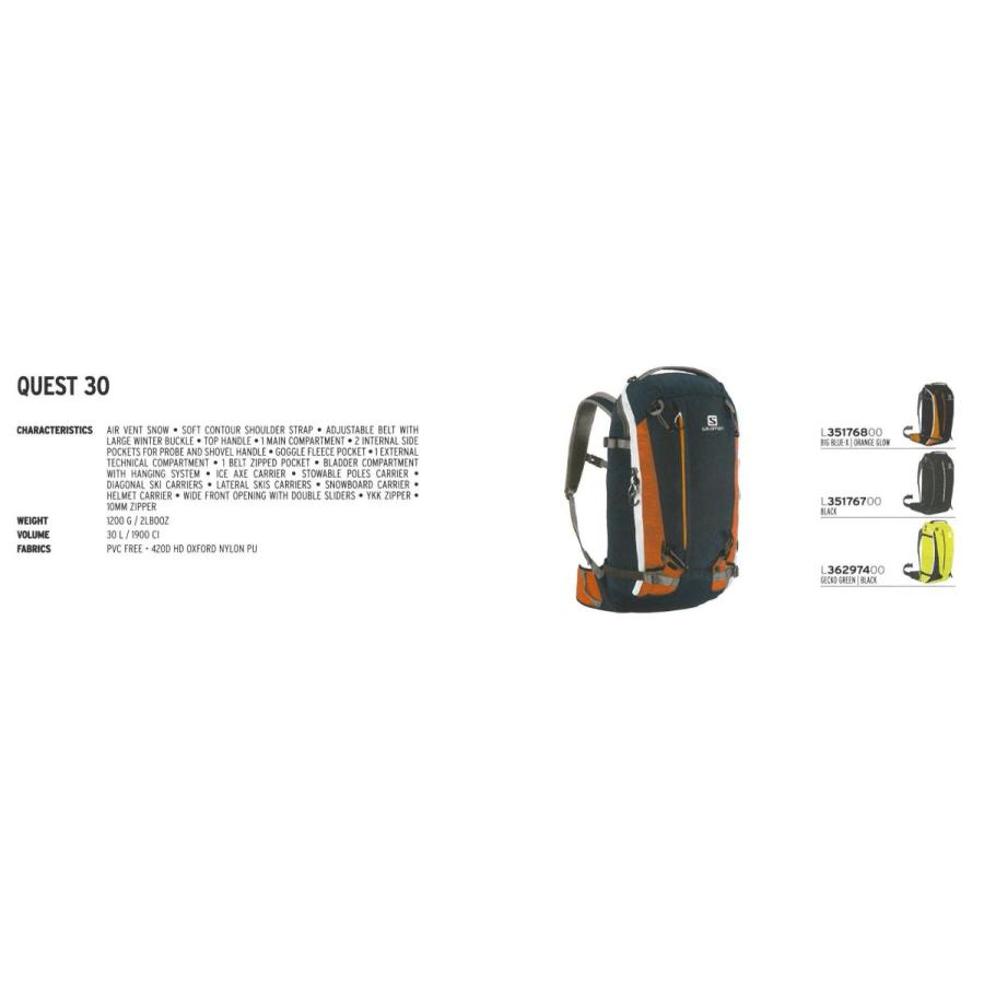 SALOMON（サロモン） SALOMON QUEST 30 L3517670 BLACK バックパック