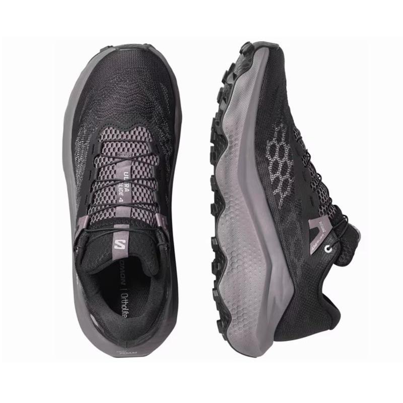 サロモン SALOMON ULTRA GLIDE 4 BLACK DARK GULL GRAY SILVER CLOUD L49141200 ウルトラグライド4 メンズ トレイルランニングシューズの画像