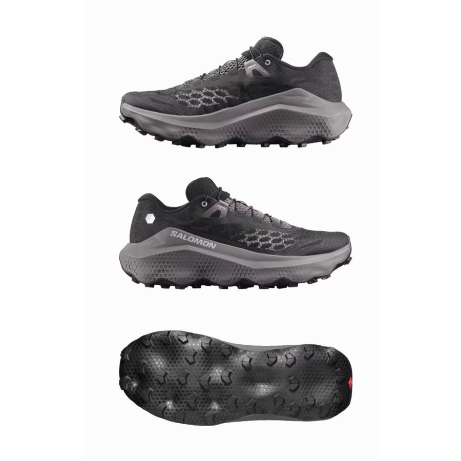サロモン SALOMON ULTRA GLIDE 4 BLACK DARK GULL GRAY SILVER CLOUD L49141200 ウルトラグライド4 メンズ トレイルランニングシューズの画像