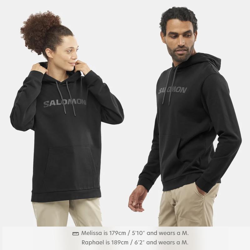 サロモン ミッドレイヤー 22FW SALOMON OUTLIFE LOGO WINTER HOODY DEEP BLACK PERISCOPE フーディ ユニセックス オーガニック コットン_1