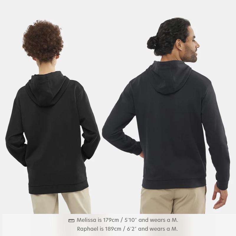 サロモン ミッドレイヤー 22FW SALOMON OUTLIFE LOGO WINTER HOODY DEEP BLACK PERISCOPE フーディ ユニセックス オーガニック コットン_2