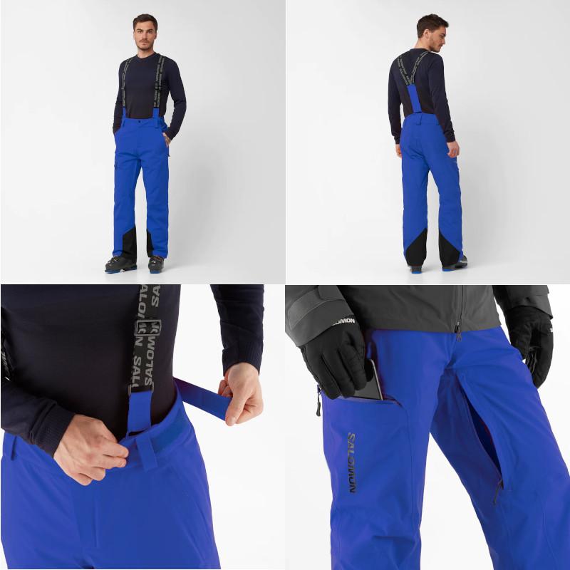 新品 SALOMON スキーウェア 上下セット M 青白 パンツスペア付き 新品 SALOMON スキーウェア 上下セット M 青白 パンツスペア付き