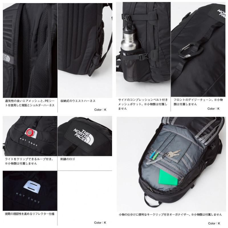 ノースフェイス バックパック THE NORTH FACE HOT SHOT CLASSIC NM72006 K ブラック ホットショット クラシック リュック｜ams-doing｜02