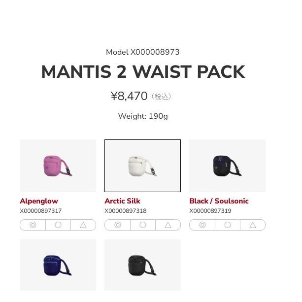 ARC'TERYX（アークテリクス） ARC'TERYX Mantis 2 Waist Pack Arctic