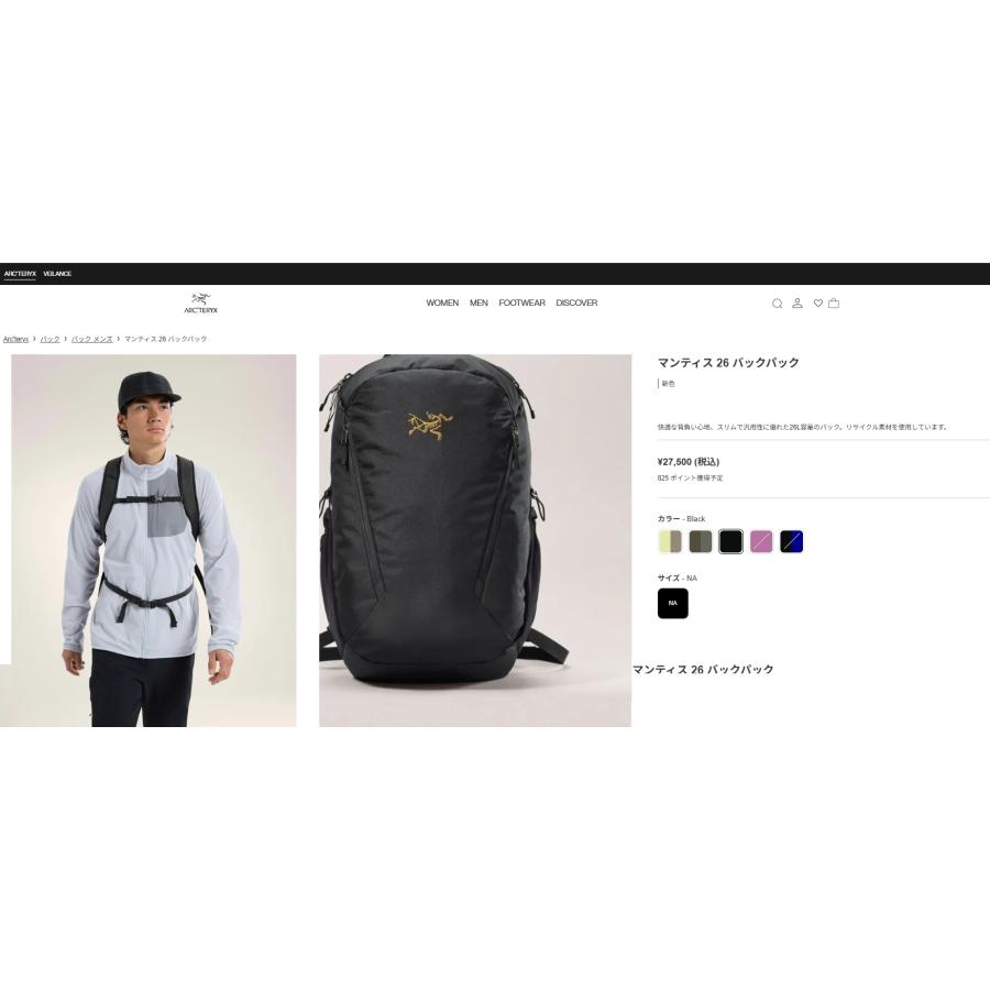 ARC'TERYX（アークテリクス） ARC'TERYX Mantis 26 Backpack Black