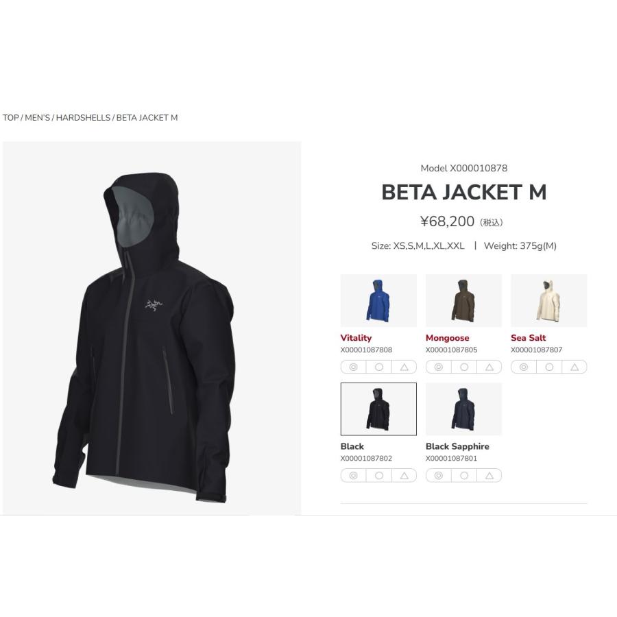ARC'TERYX（アークテリクス） ARC'TERYX Beta Jacket Men Black