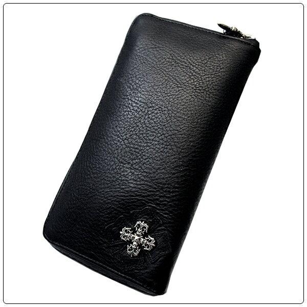 クロムハーツ 財布 Chrome Hearts REC F ZIP＃2 フィリグリープラスブラック ヘビーレザー :CW110SLFPBK