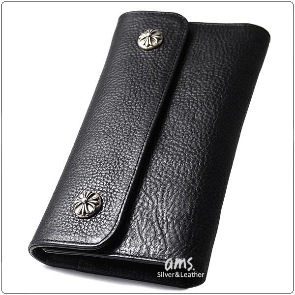 クロムハーツ 財布 Chrome Hearts ウェーブウォレット クロスボタンブラック ヘビーレザー : cw120 : ams.online  store - 通販 - Yahoo!ショッピング